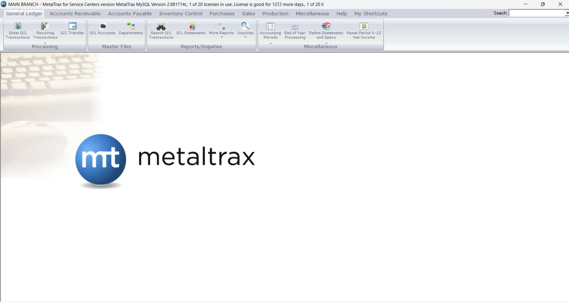 MetalTrax ERP Dashboard
